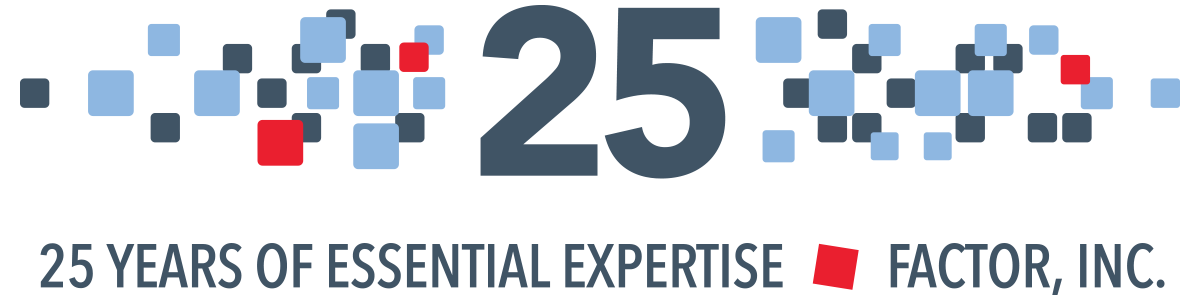 Factor's 25 years logo